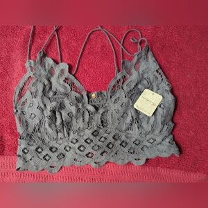 Elegant Gray Lace Bralette